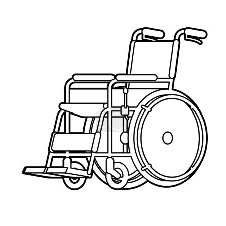 Rollstuhl. Normale Schriftart und selbstfahrende Schrift.Einfach zu bearbeitende Vektorillustration.