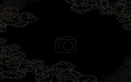 Ilustración de Estilo japonés toque negro y nube de fondo. - Imagen libre de derechos