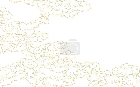 Japanese style touch golden cloud background.