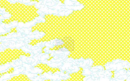 Japanese style touch pop color cloud background.