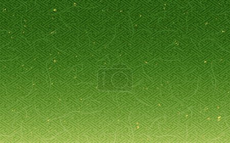 Seamless Japanese patterned washi paper with gold leaf pattern. Dark green.