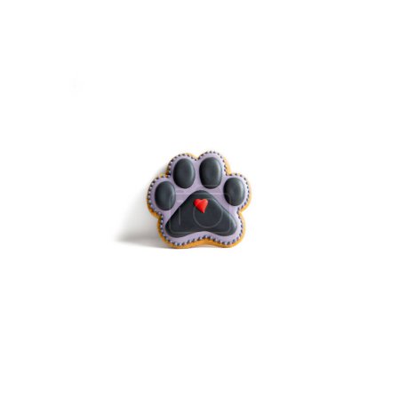 Paw print shaped gingerbread cookies