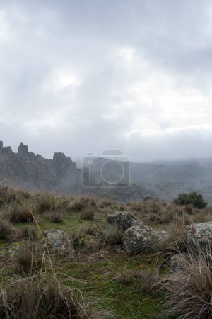 Photo for Beautiful landscape with fog. Colmenar Viejo,  Madrid - Royalty Free Image