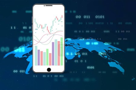 Aktienhandel auf dem Handy-Bildschirm