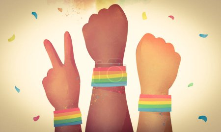 Foto de Orgullo Lgbt, Orgullo Gay, también llamado Orgullo LGBT o Orgullo LGBTQ, por su nombre de Orgullo, celebración anual, generalmente en junio en los Estados Unidos y a veces en otros momentos en otros países, de identidad lesbiana, gay, bisexual, transgénero y queer (LGBTQ). - Imagen libre de derechos