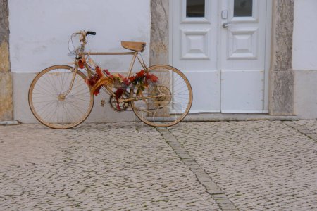 old bicycle on street, Cascais, Lisbon District, Portugal 