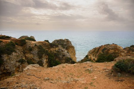 Photo for Impressive cliffs at the Benagil Caves site in southern Portugal - Royalty Free Image