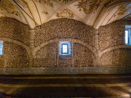 Photo for Interior of Capela Dos Ossos Chapel of Bones Evora Guide, Portugal - Royalty Free Image