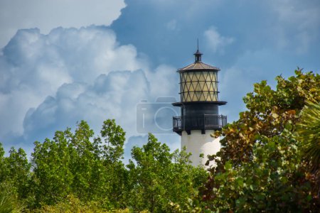 Leuchtturm in Key Biscayne, einer Inselstadt im Miami-Dade County, Florida, Vereinigte Staaten