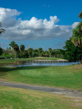 Photo for Nice hole on an American golf club in south Florida - Royalty Free Image