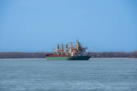 Photo for Large ship anchored in the Saint Lawrence River in Quebec, Canada - Royalty Free Image