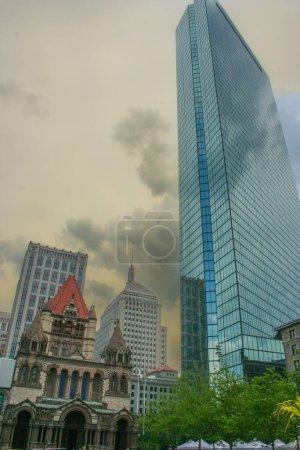 Photo for BOSTON, USA: The John Hancock Tower, Boston, USA. Officially named Hancock Place is a 60-story, 790-foot (241 m) skyscraper completed in 1976 - Royalty Free Image