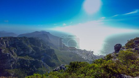 Photo for View of a part of the beautiful Cape Town from Table Mountain South Africa - Royalty Free Image