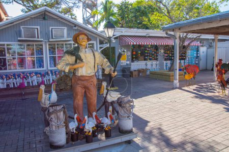 Photo for View of the figurine of old farmer man in Key West (Spanish: Cayo Hueso) is an island in the Straits of Florida - Royalty Free Image