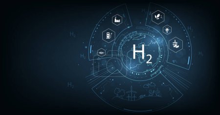 Hydrogen(H2) is clean ecological energy. Clean hydrogen energy concept. eco-friendly industry and alternative energy. Reducing greenhouse gas emissions.