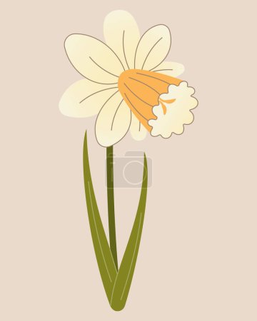 Ilustración de Día de la Mujer Vector Narciso Primavera Flor Amarilla - Imagen libre de derechos