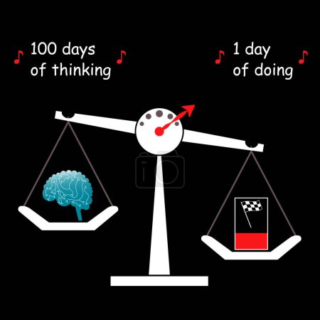 Vector Inspirational Quote Motivationsphilosophie 1 Tag Tun ist mehr als 100 Tage Denken