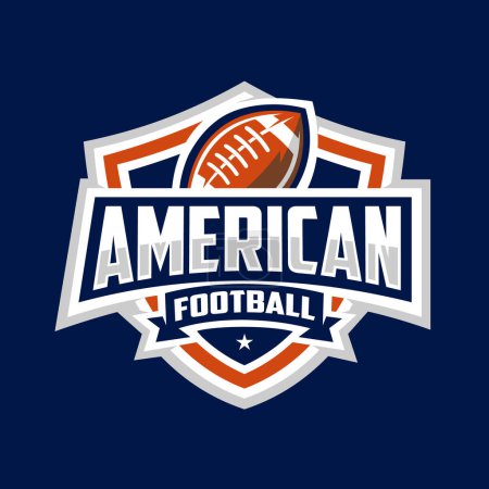 Téléchargez les illustrations : American Football Vector Art Logo Design Isolé. Meilleur pour Sticker et Thirt Mockup Design - en licence libre de droit