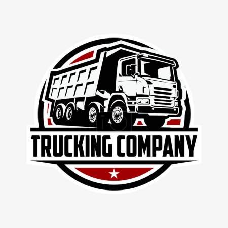 Illustration for Trucking Company Logo Template. Dump Truck and Tipper Truck Vector Emblem Logo Isolated - Royalty Free Image