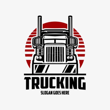 Trucking Company Circle Logo Template. Front View Truck Vector. Best for Trucking Related Industry