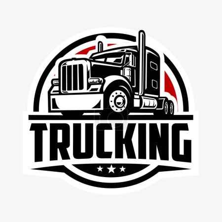Illustration for Trucking Circle Emblem Logo Vector. Best for Trucking Related Industry - Royalty Free Image