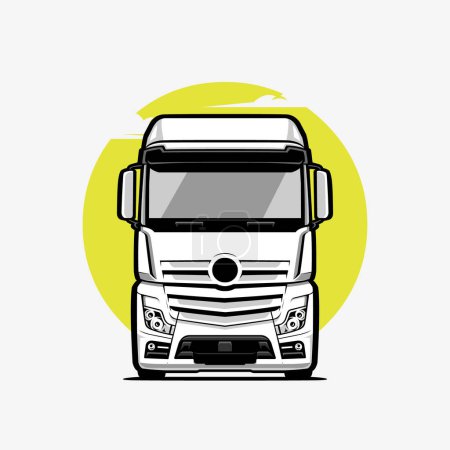 Illustration for Truck Front View Vector Art Isolated. European Semi Truck Illustration. Best for trucking and freight related Industry - Royalty Free Image