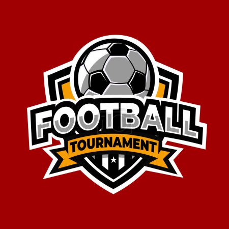 Ilustración de Logo del emblema del torneo de fútbol. Lo mejor para el fútbol y el deporte - Imagen libre de derechos