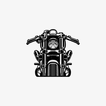 Illustration for Cafe Racer Vector Front View. Half View Bike Vector Art Illustration Isolated on White Background - Royalty Free Image