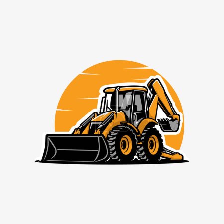Skid Steer Loader Vector Art Illustration. Bulldozer Vector Illustration (en inglés). Mejor para la industria relacionada con la agricultura