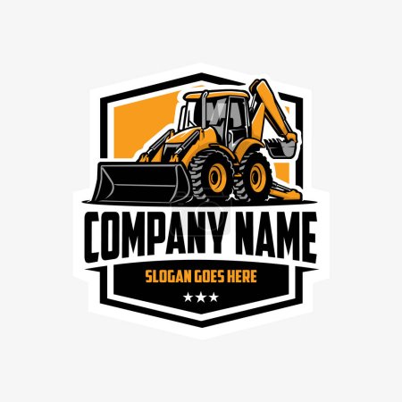 Illustration for Skid Steer Loader Company Ready Made Logo Vector. Best for Earth Mover and Agricultural Related Industry - Royalty Free Image