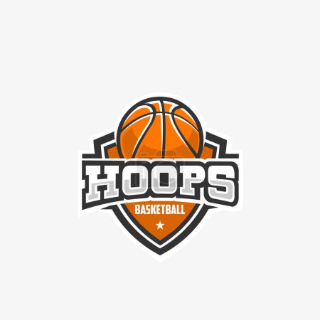 Illustration for Hoops Basketball Club Ready Made Logo Template Set Vector Isolated. Best for Sport Club Logo - Royalty Free Image