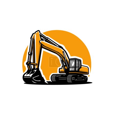 Illustration for Excavator Vector Art Isolated. Best for Industrial Related Illustration - Royalty Free Image