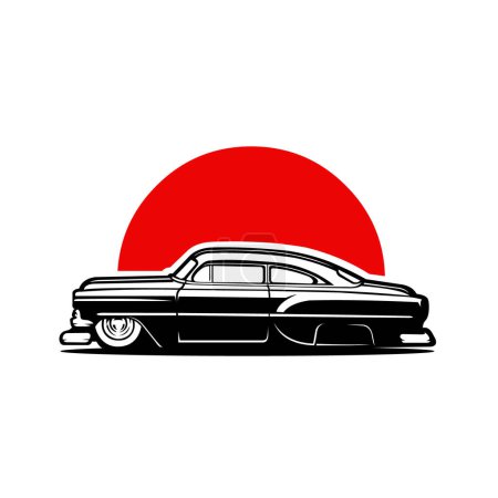 Illustration for Classic Hot Rod Low Rider Vector Art Illustration - Royalty Free Image