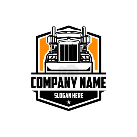 Illustration for Trucking company logo premium vector logo design isolated ready made logo concept - Royalty Free Image