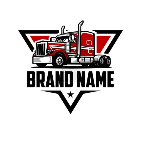 Illustration for Truck logo vector, ready made logo template isolated. Best for trucking and freight related industry - Royalty Free Image