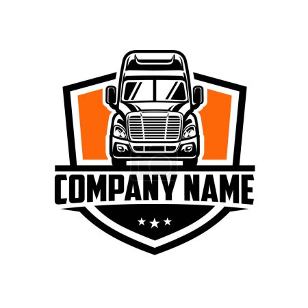 Illustration for American truck company emblem logo isolated. Ready made logo template vector - Royalty Free Image