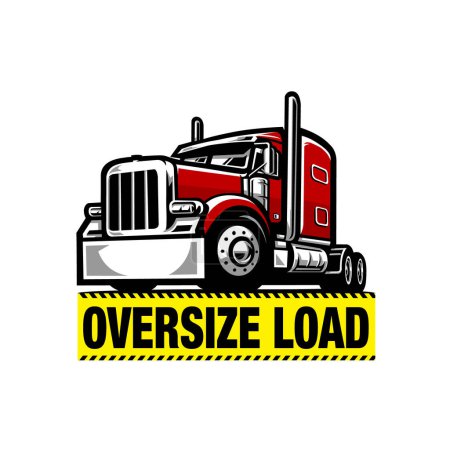 Illustration for Ovesize load truck logo and banner vector. Best for trucking related industry - Royalty Free Image