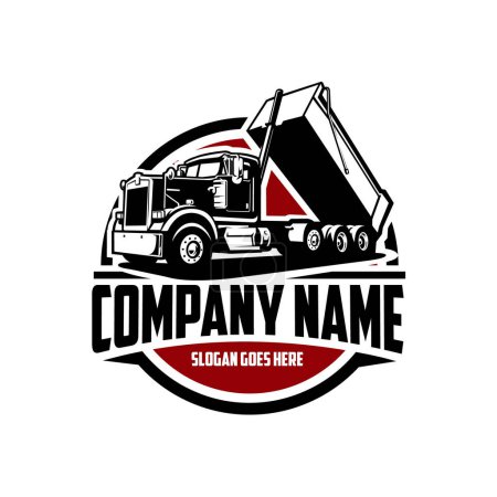 Dump truck company ready made logo template set vector isolated. Best for trucking and freight related industry.