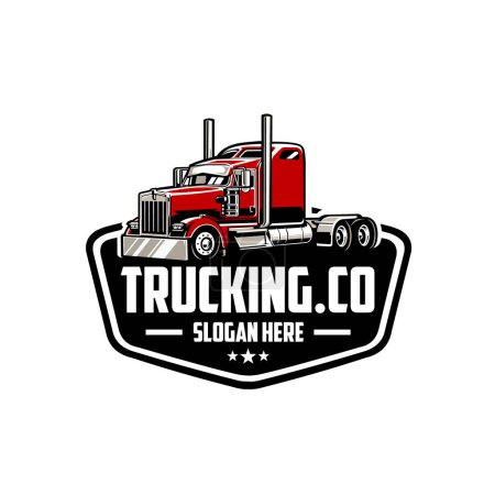 Illustration for Trucking company emblem logo vector isolated. Ready made vector logo template set. Best for trucking and freight related industry - Royalty Free Image