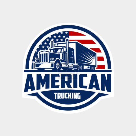 Illustration for American trucking logo emblem vector isolated. Best for truck and freight related industry - Royalty Free Image