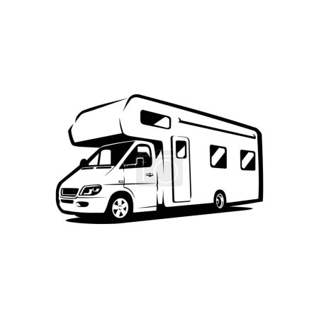 RV Campervan Motor Home Caravan Vector Isolated
