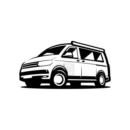camping-car camping-car Van Motor Home Caravane véhicule monochrome vecteur isolé
