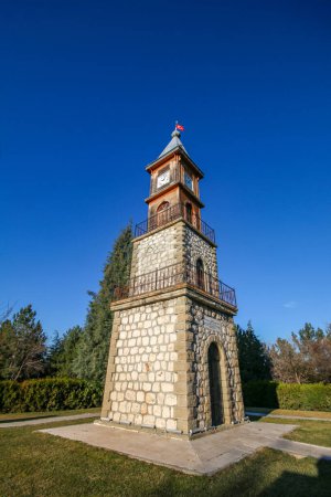 Téléchargez les photos : Bilecik - Turkey, February 19, 2023, Bilecik Clock Tower, Historic clock tower - en image libre de droit