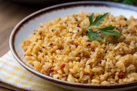 Photo for Bulgur pilaf with chia seeds - Royalty Free Image