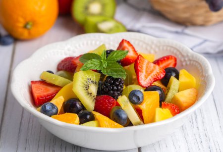 Photo for Fruit salad made from summer fruits - Royalty Free Image