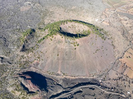 Photo for Sandal Divlit Volcano Cone - Kula - Salihli Geopark. Turkish name; Divlit Volkan Konisi - Royalty Free Image