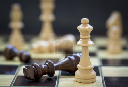 Photo for The chess game pieces on a chess board - Royalty Free Image