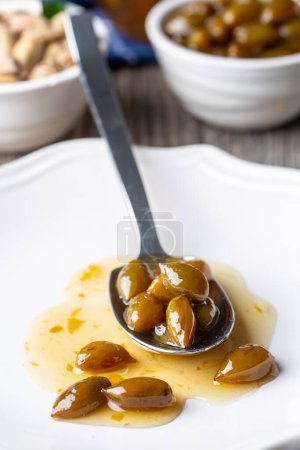 Photo for A delicious variety of jam from Turkish cuisine; pistachio jam - Royalty Free Image
