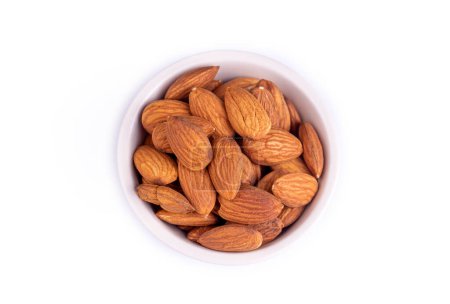Photo for Dried almond on the white background - Royalty Free Image
