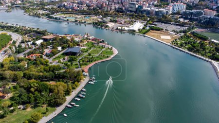 Téléchargez les photos : Halic - Istanbul, 12 septembre 2021, Photo de la Corne d'Or d'Istanbul (Halic) prise avec drone, Halic - Istanbul - en image libre de droit